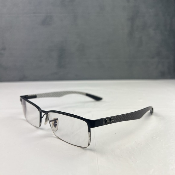 Ray Ban Eyeglasses RB 8412 2503 Polished Black Half Rim 54-17-145 FRAMES ONLY